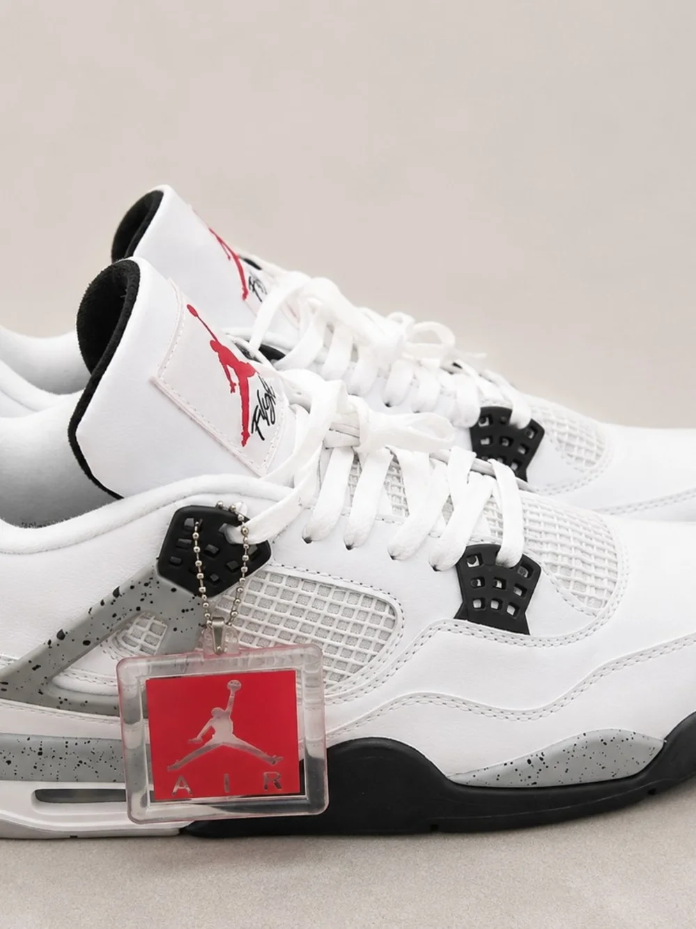 Air Jordan 4 Retro White/Black/Red Sneakers